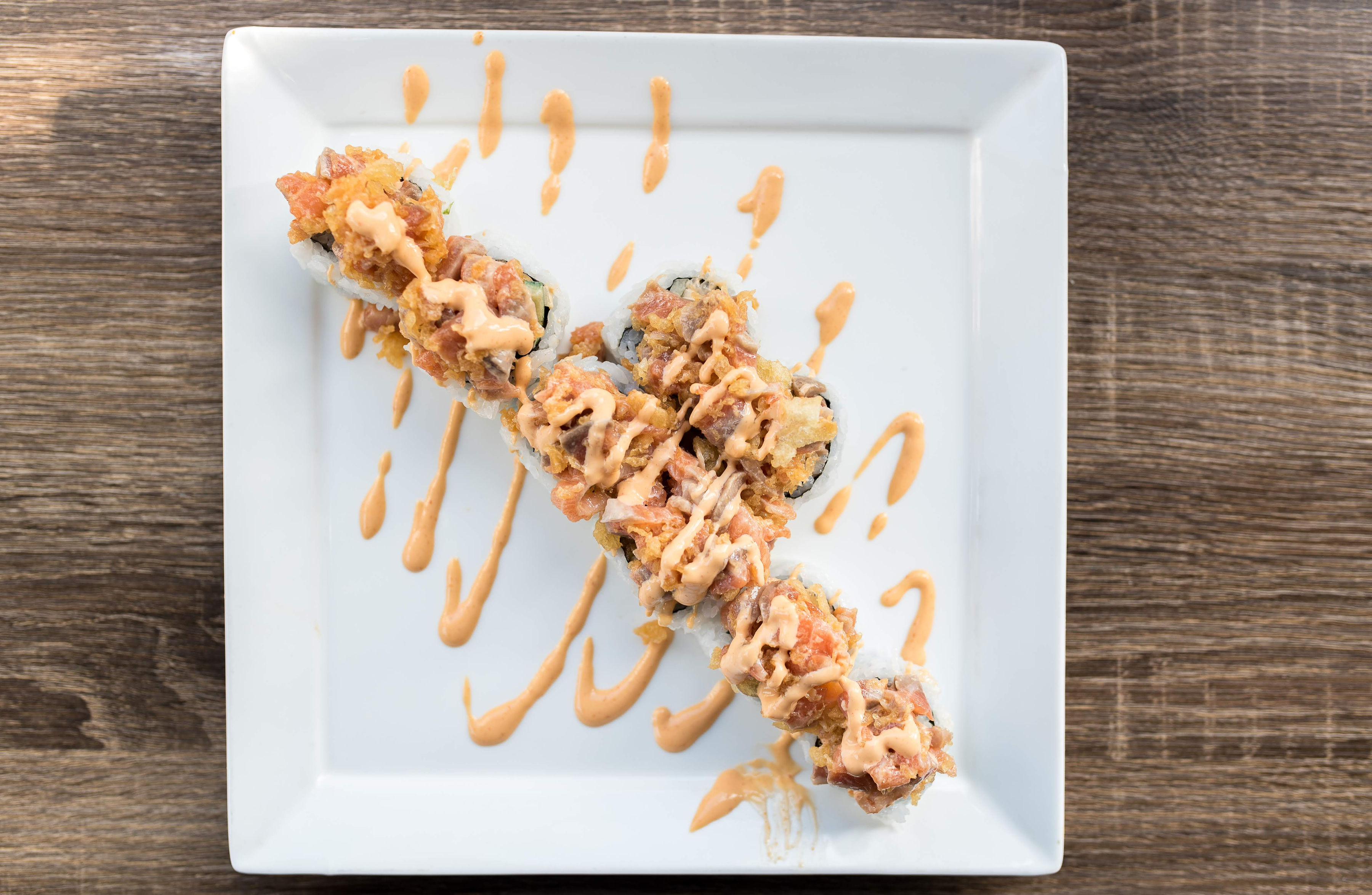 Spicy Salmon Shrimp Tempura Roll